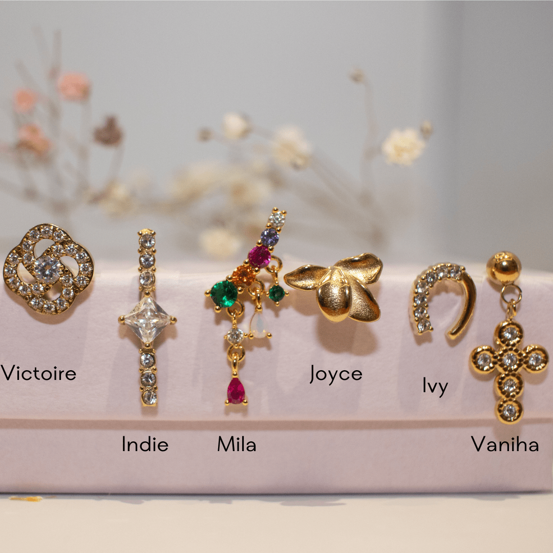 Les bijoux d'Hani Boucles d'oreille VANIHA | Clous d'oreilles croix en zircon